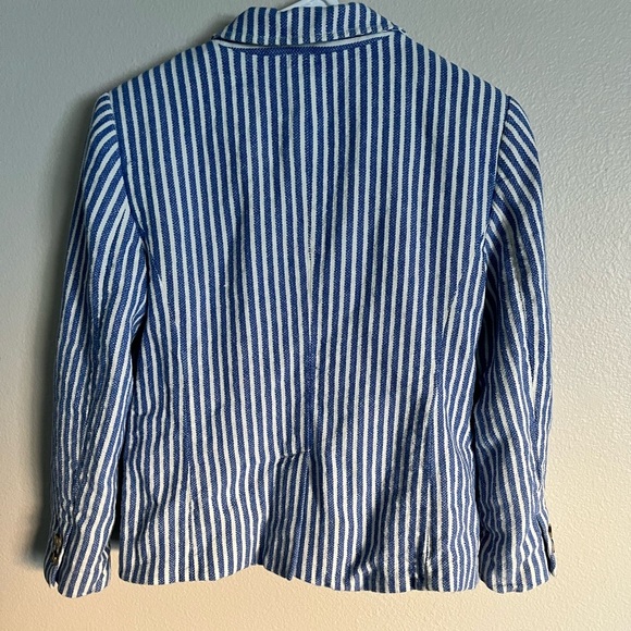 LOFT Women's Preppy Linen Blend Striped Blazer size 4 - Picture 5 of 6